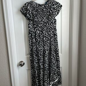 Old Navy Black and White Floral Maxi Dress